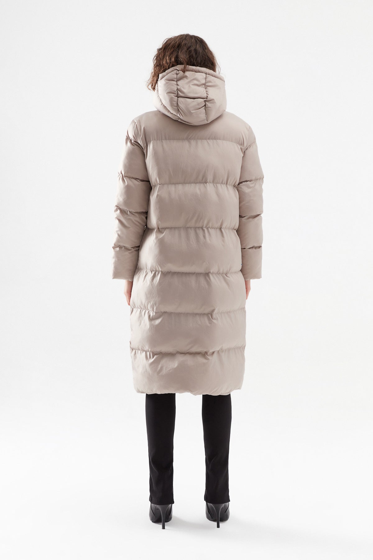Hooded Long Inflatable Coat Stone
