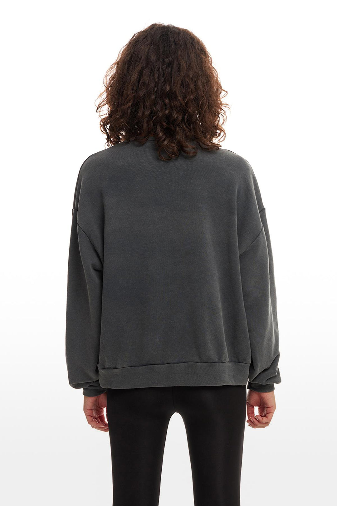 Yazı Baskılı Overisize Sweatshirt Antrasit