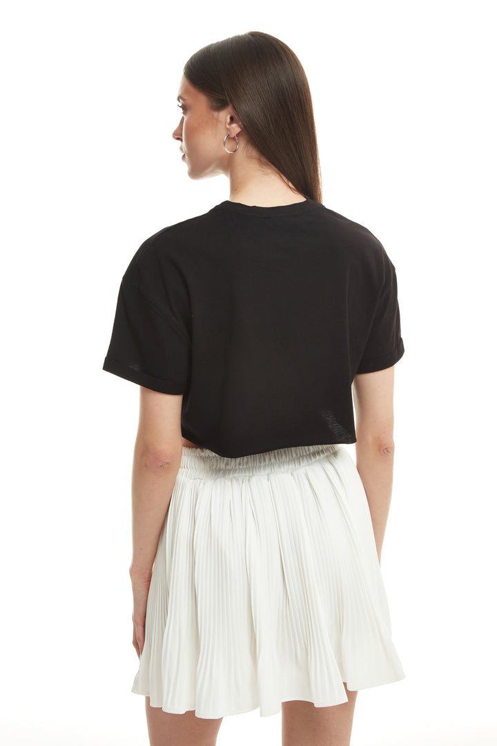 Crop Basic Tişört Siyah