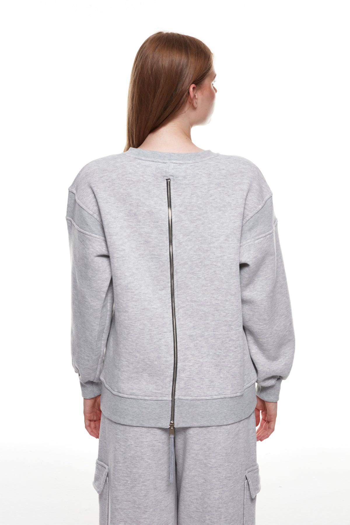 Back Zipper Detailed Sweatshirt Grimelange