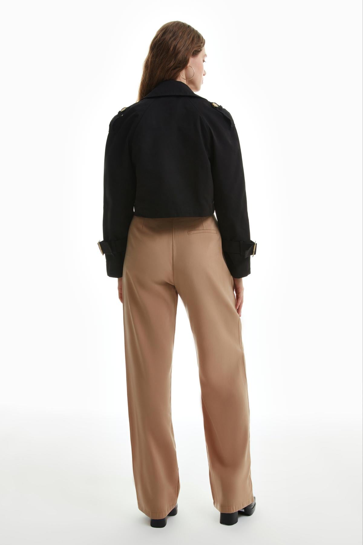 Palazzo Fabric Trousers Stone