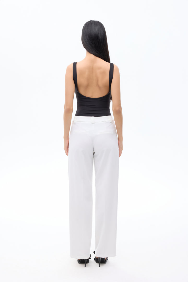 V Yaka Basic Bodysuit Siyah