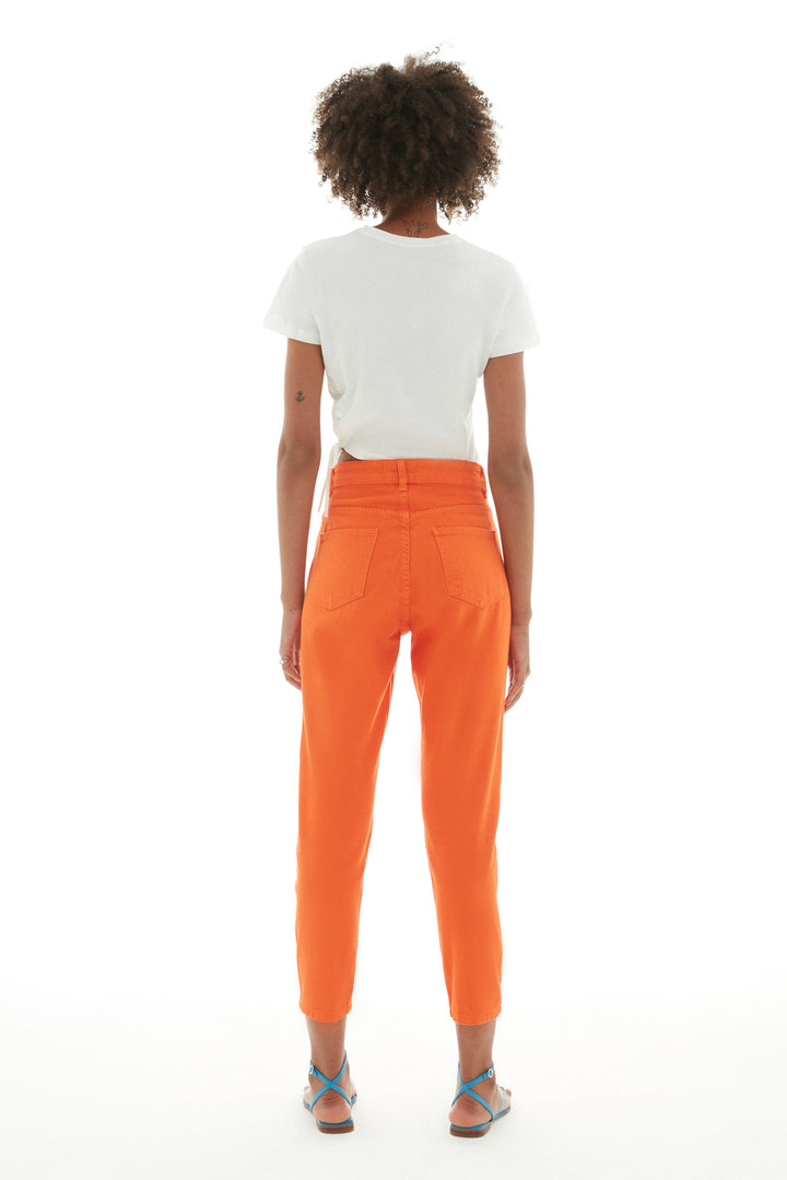 Gabardine Mom Jean Orange