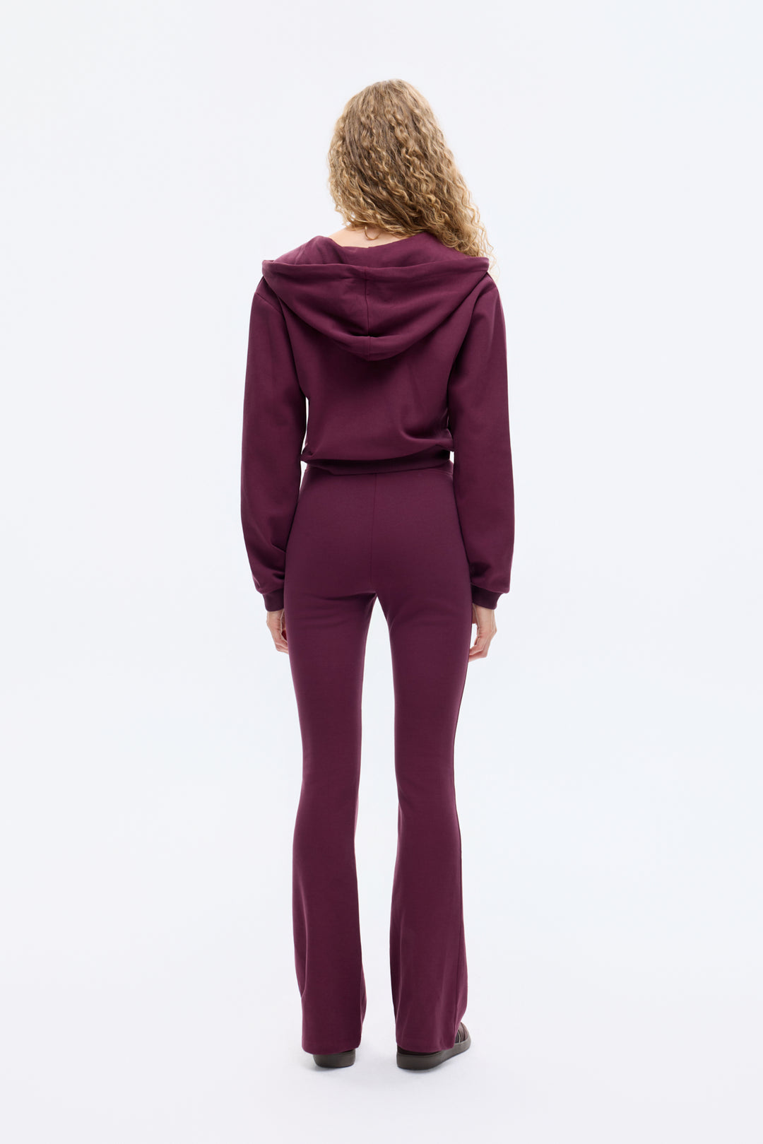 Kapüşonlu Fermuarlı Basic Sweatshirt Bordo