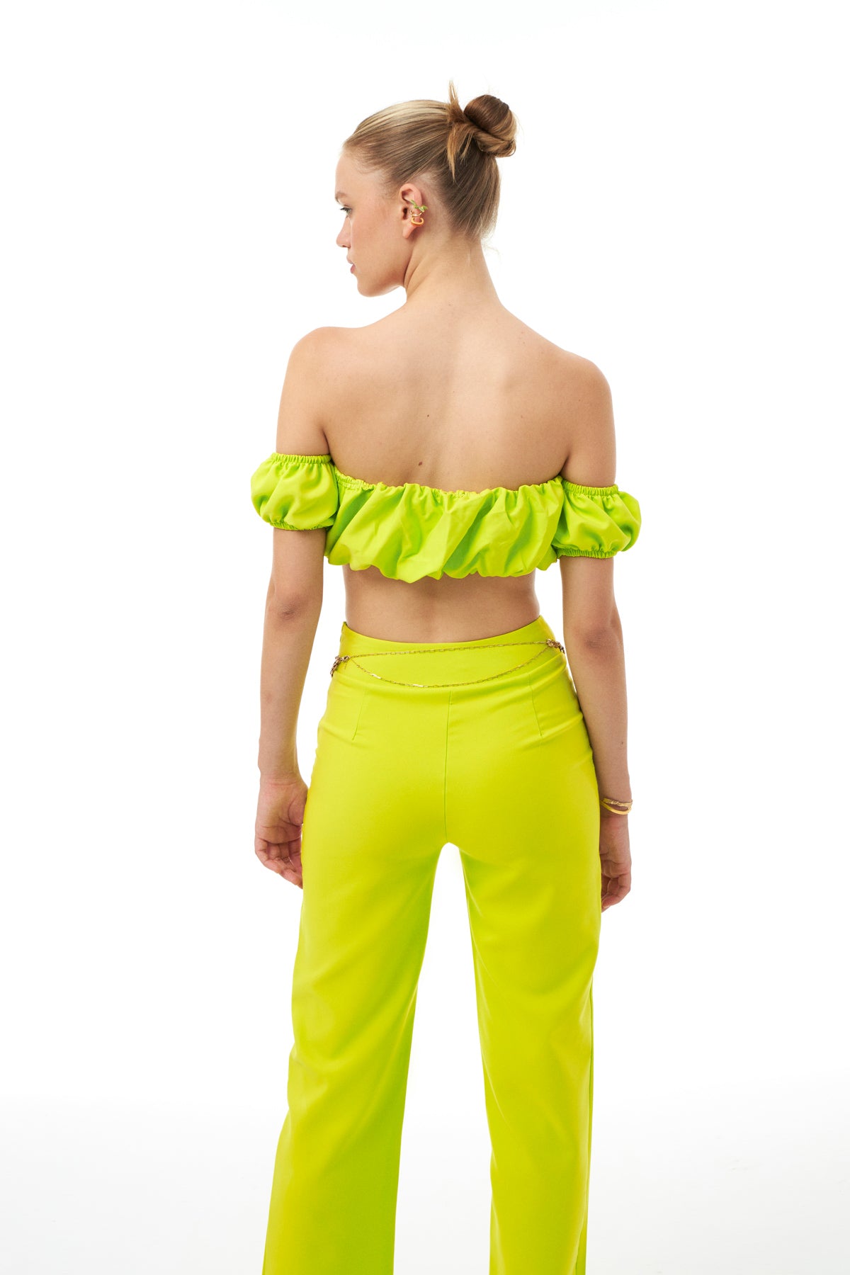 Pleated Bustier Neon Green