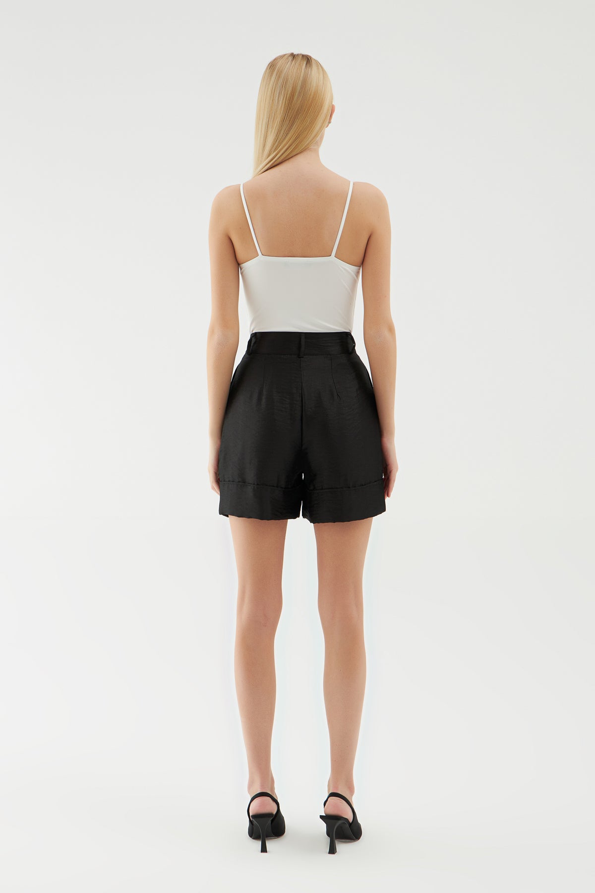 High Waist Double Leg Shorts Black