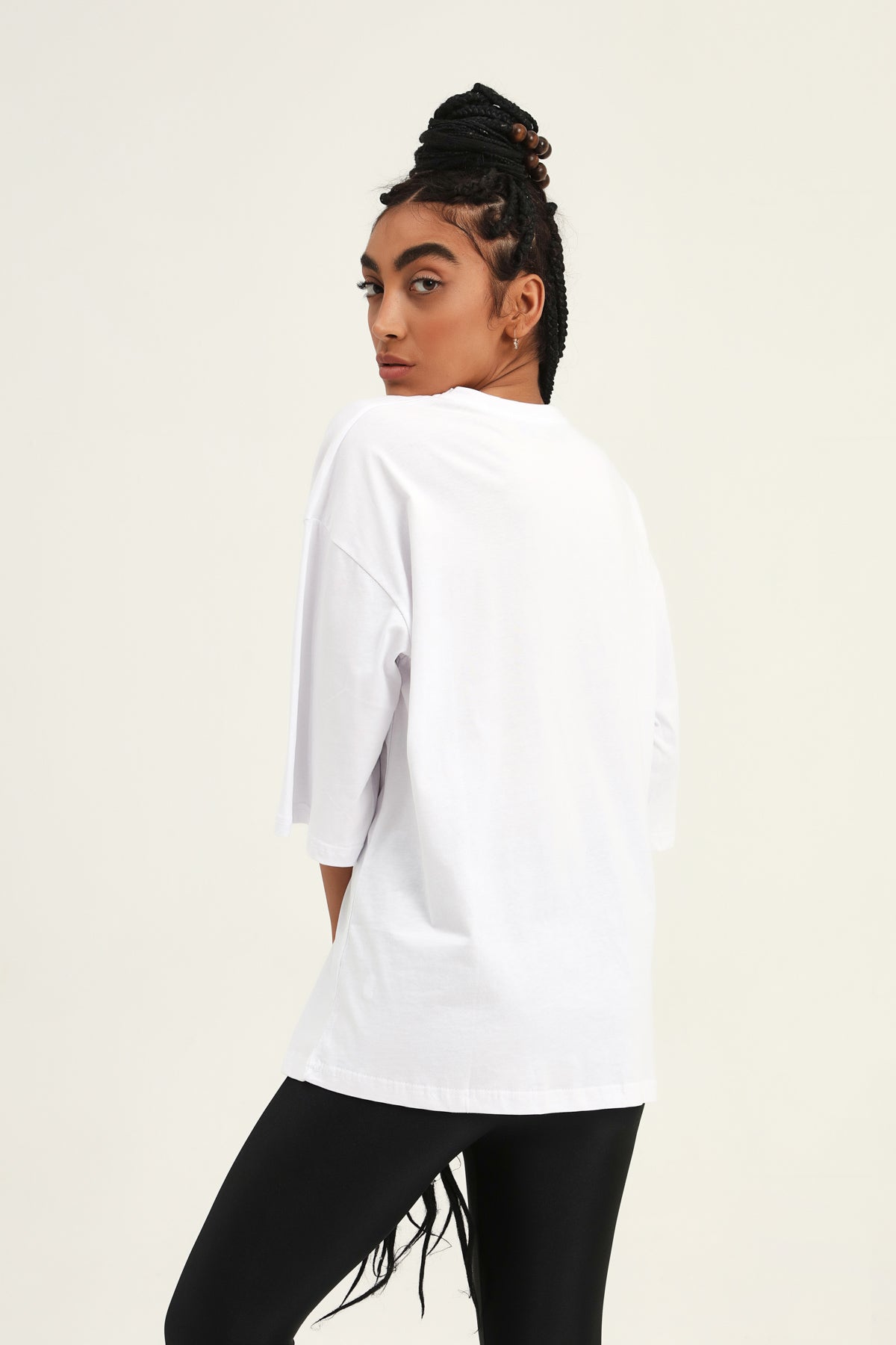 Trojan Sleeve Basic Oversize T-Shirt White