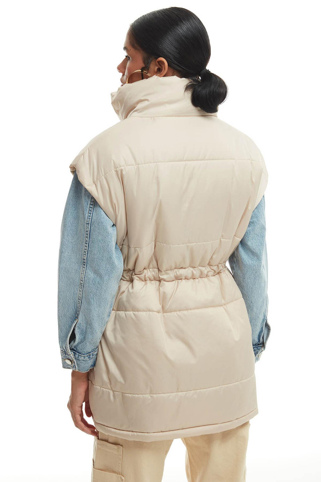 Oversize Pocket Inflatable Vest Stone