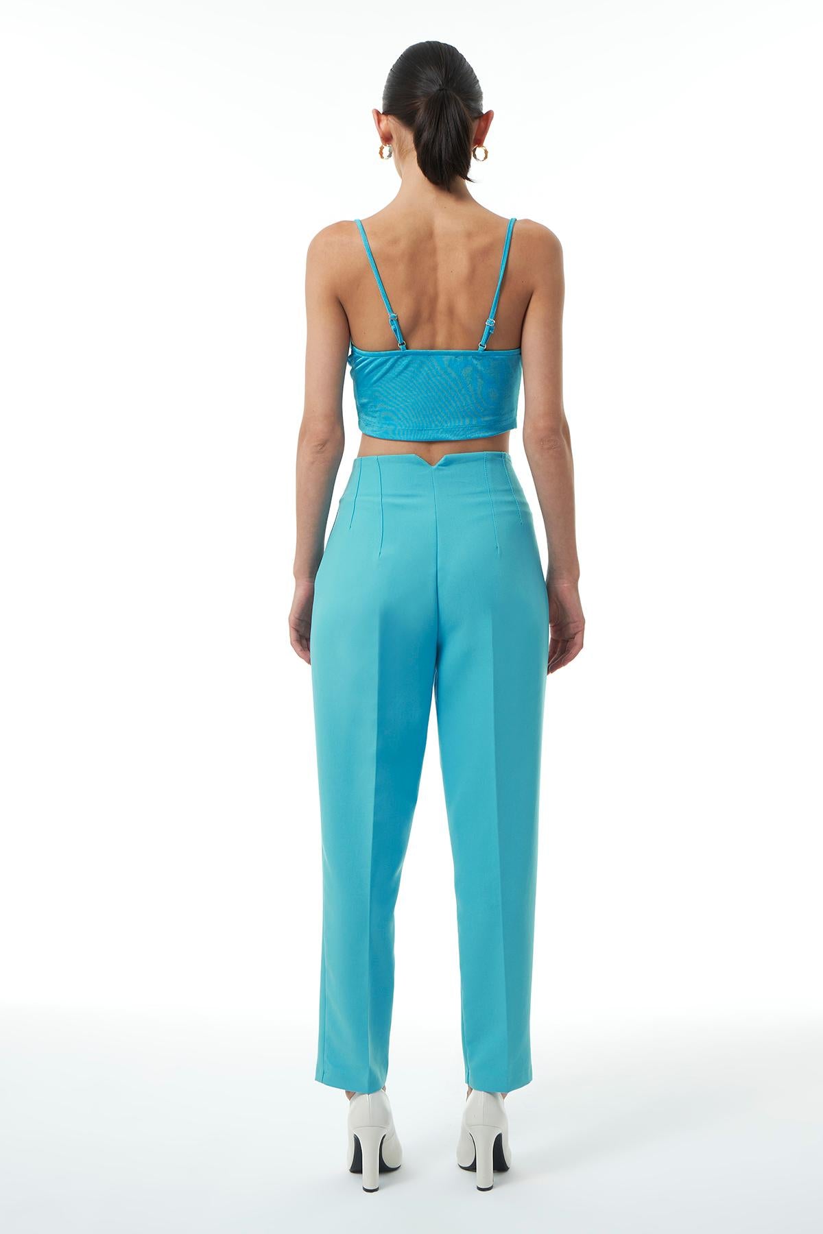 Pliers Detailed Trousers Turquoise