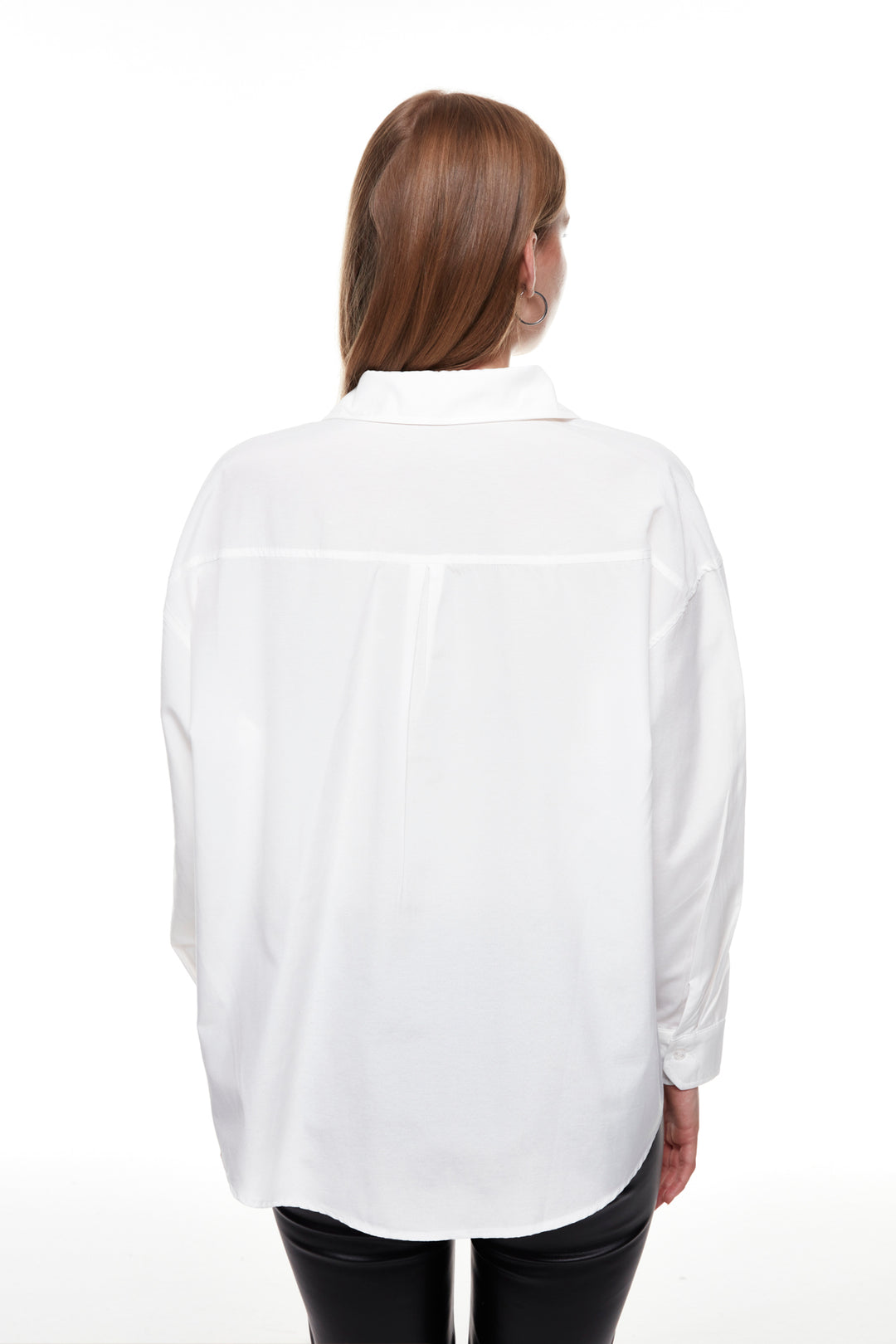 Renkli Yazı Desen Baskılı Gömlek Ekru