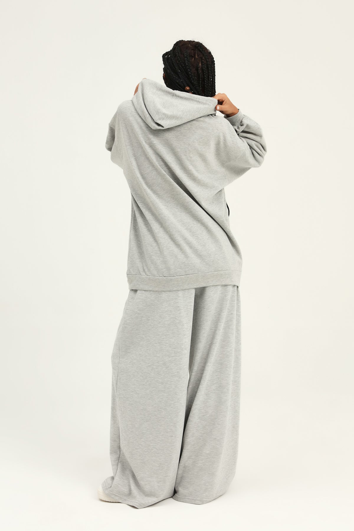 Kangaroo Pocket Hooded Sweatshirt Light Gray