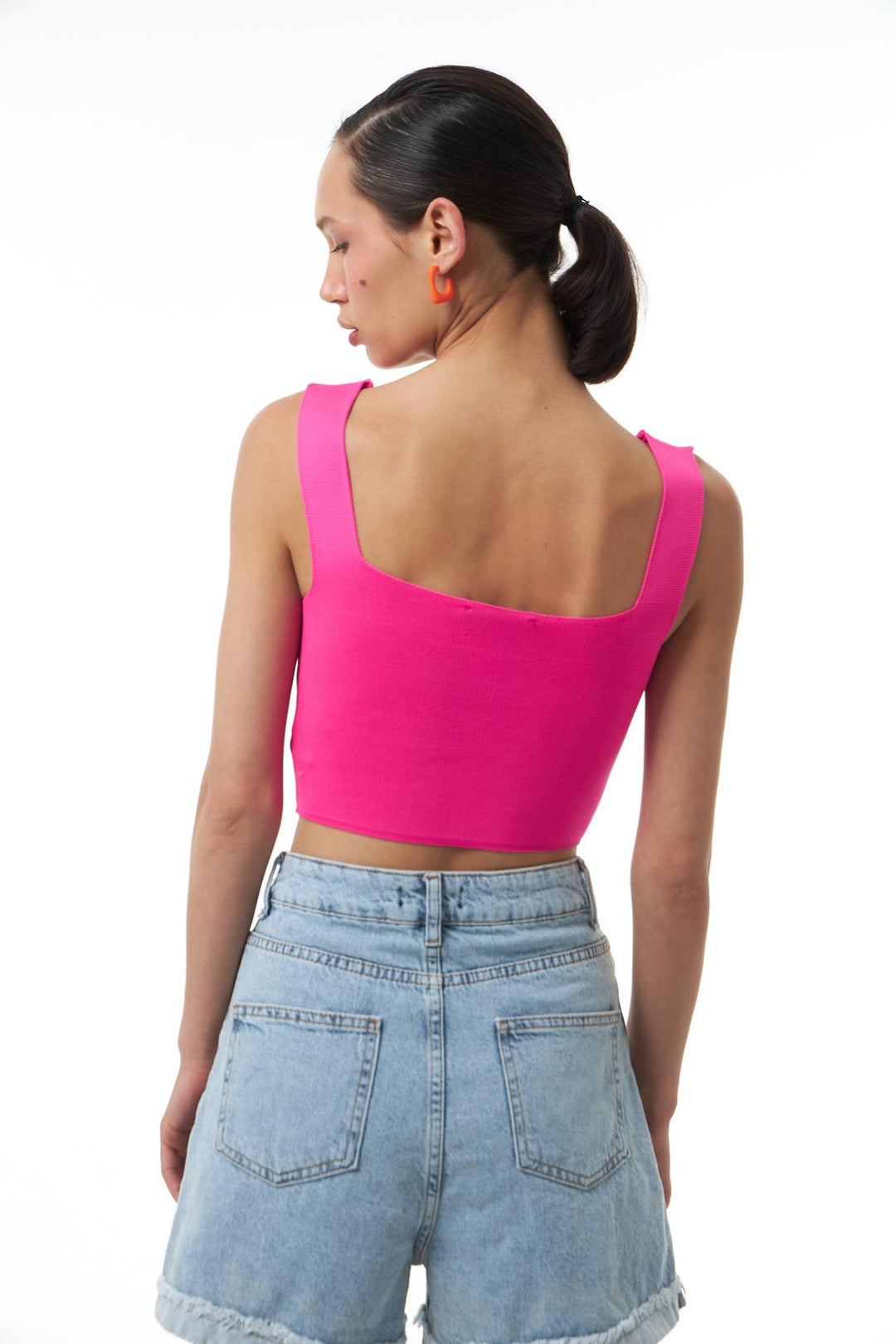 Strap Crop Knitwear Neon Pink