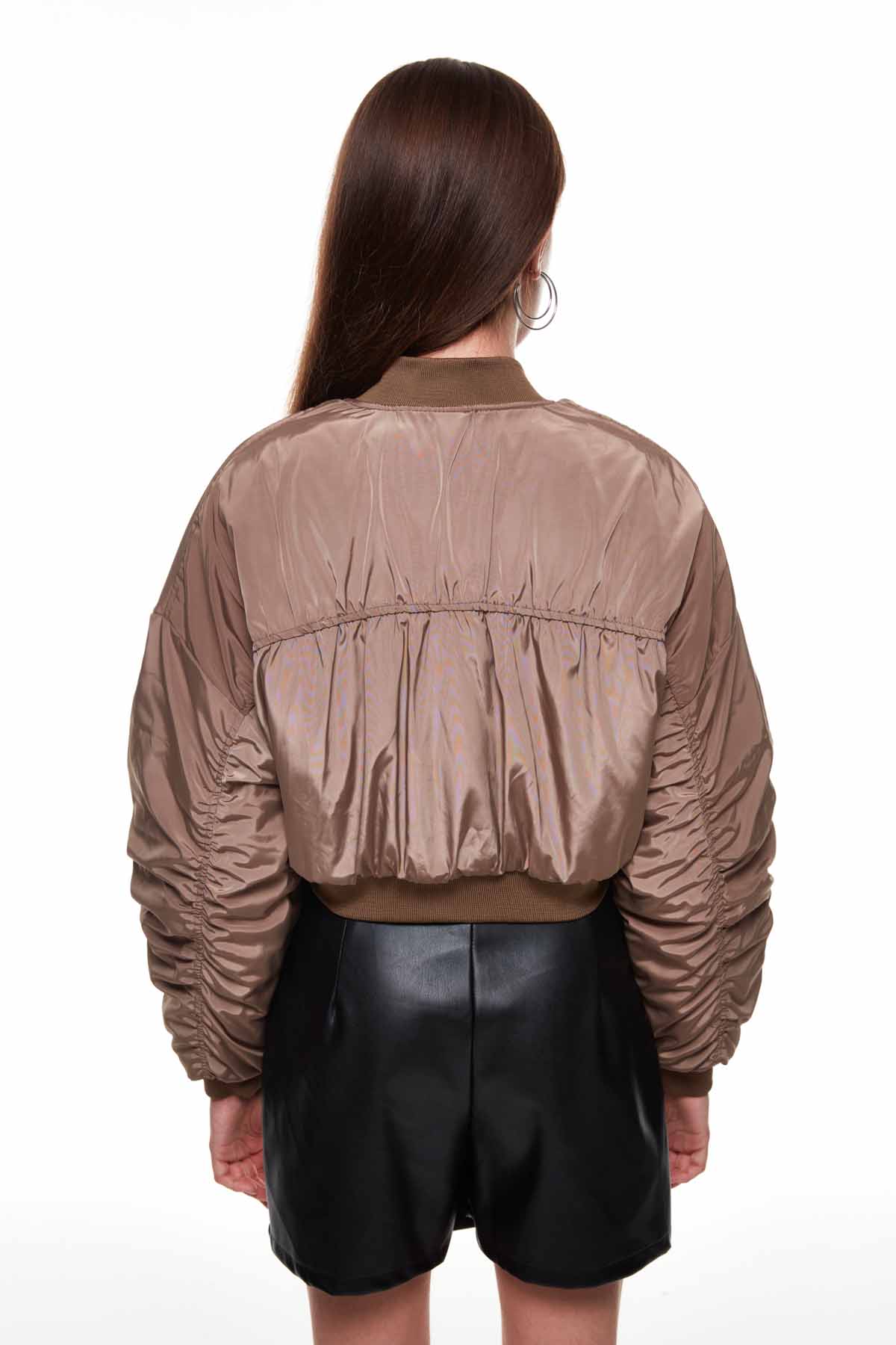 Inflatable Crop Jacket Khaki