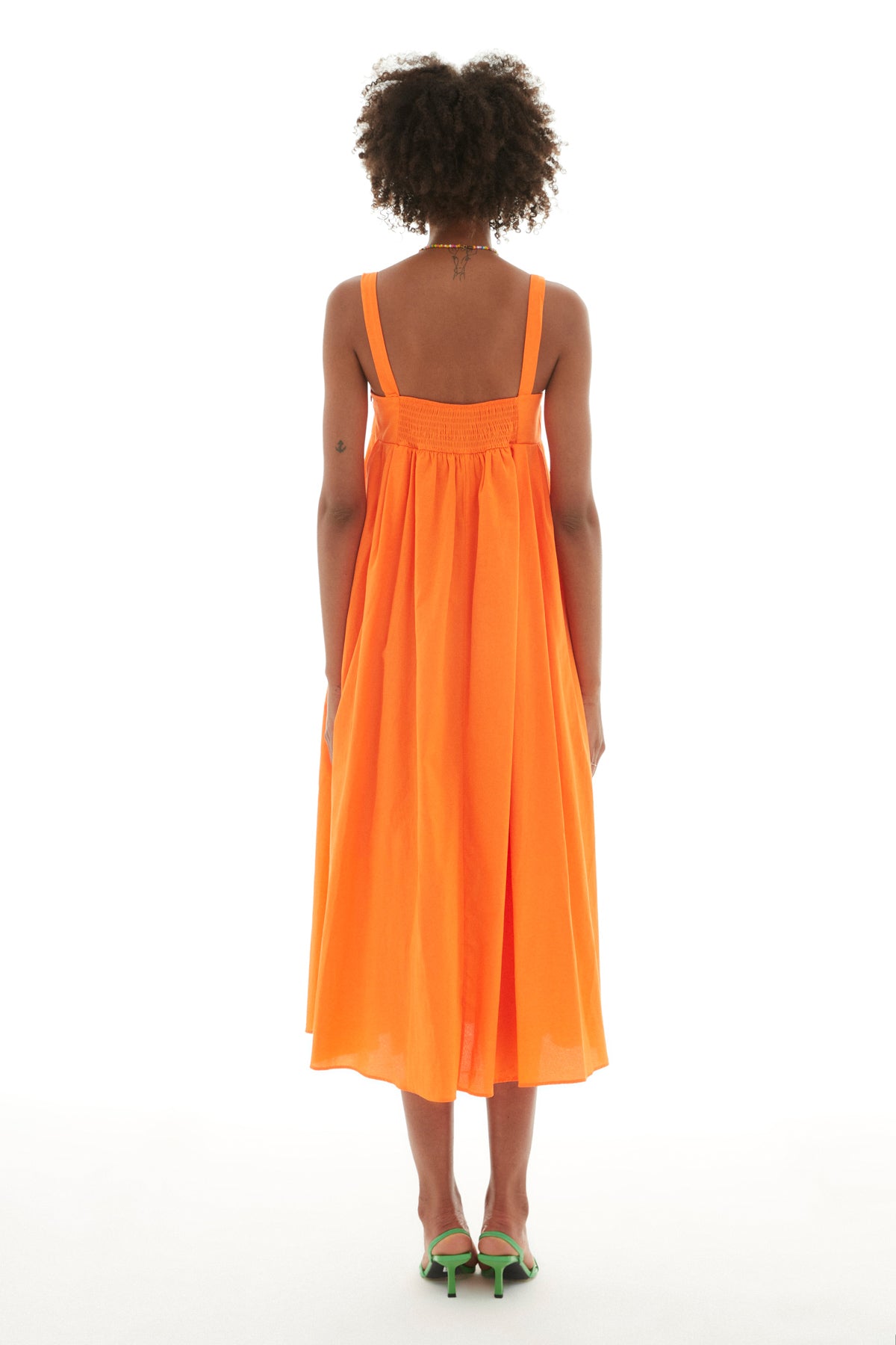 Strap Long Dress Neon Orange