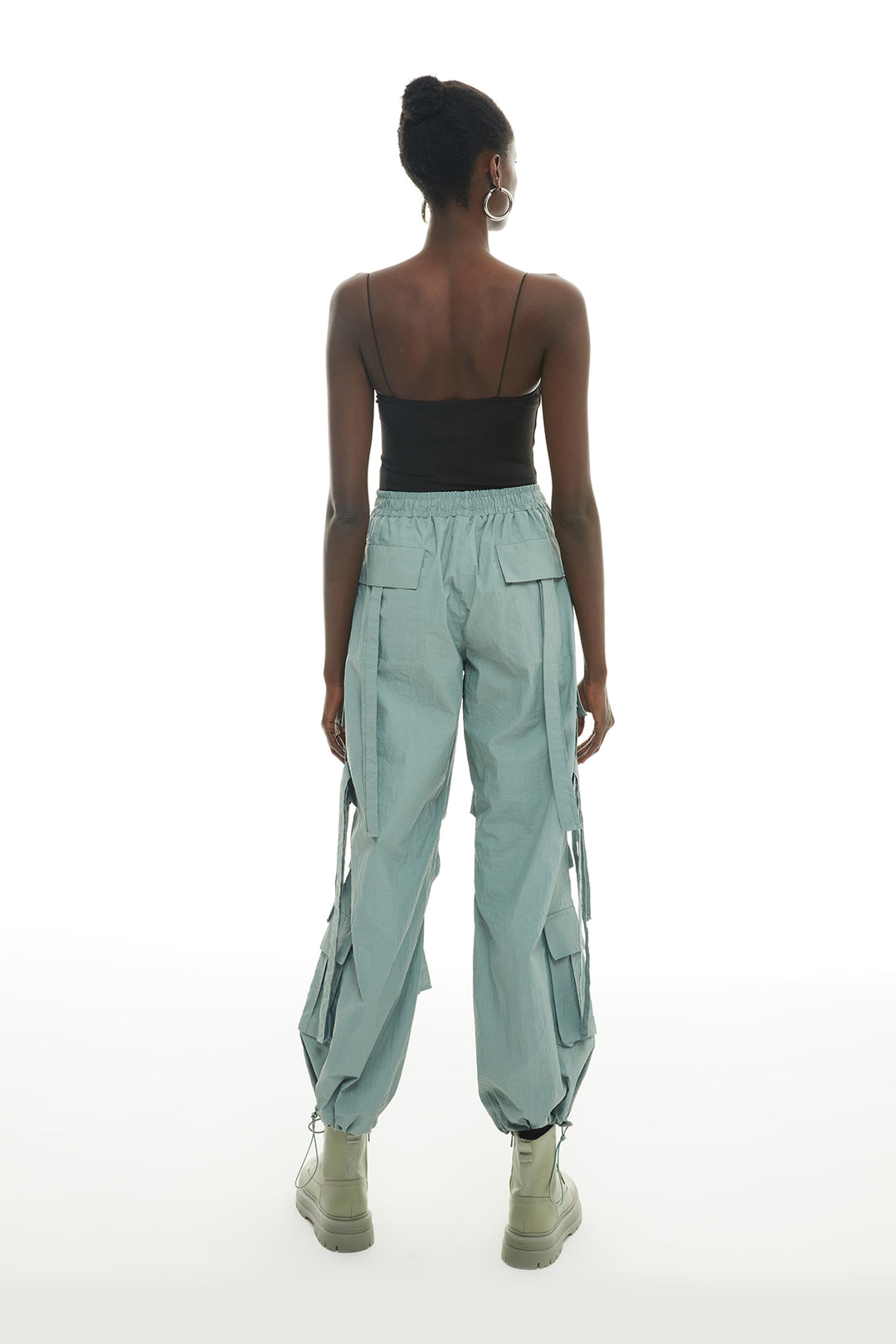 Lacing Detailed Parachute Trousers Mint