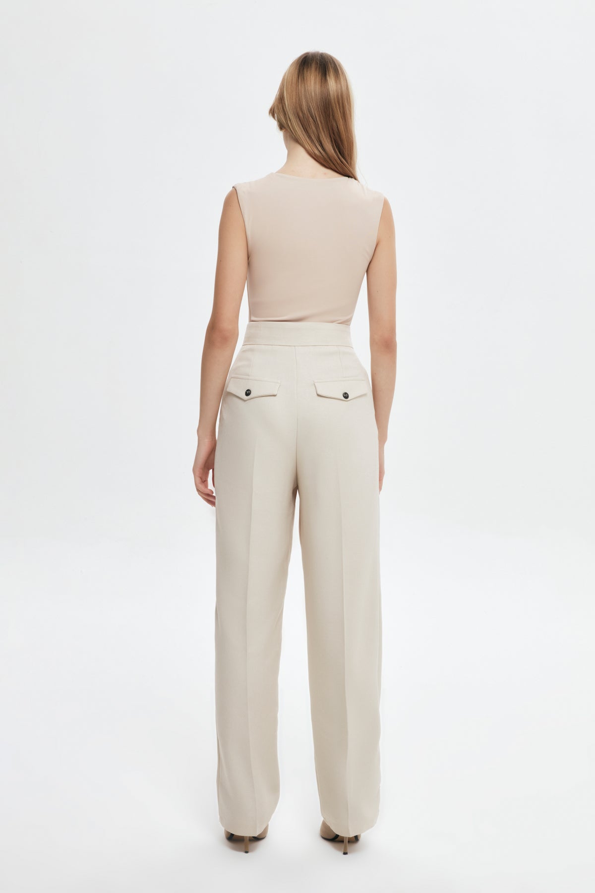 Double Pleated Trousers Stone