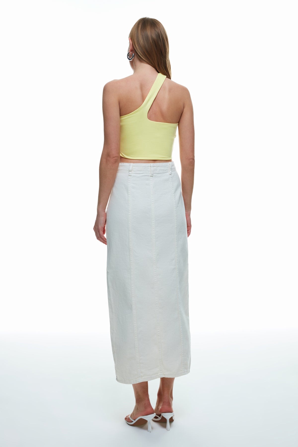 Front Slit Detailed Midi Skirt Bone