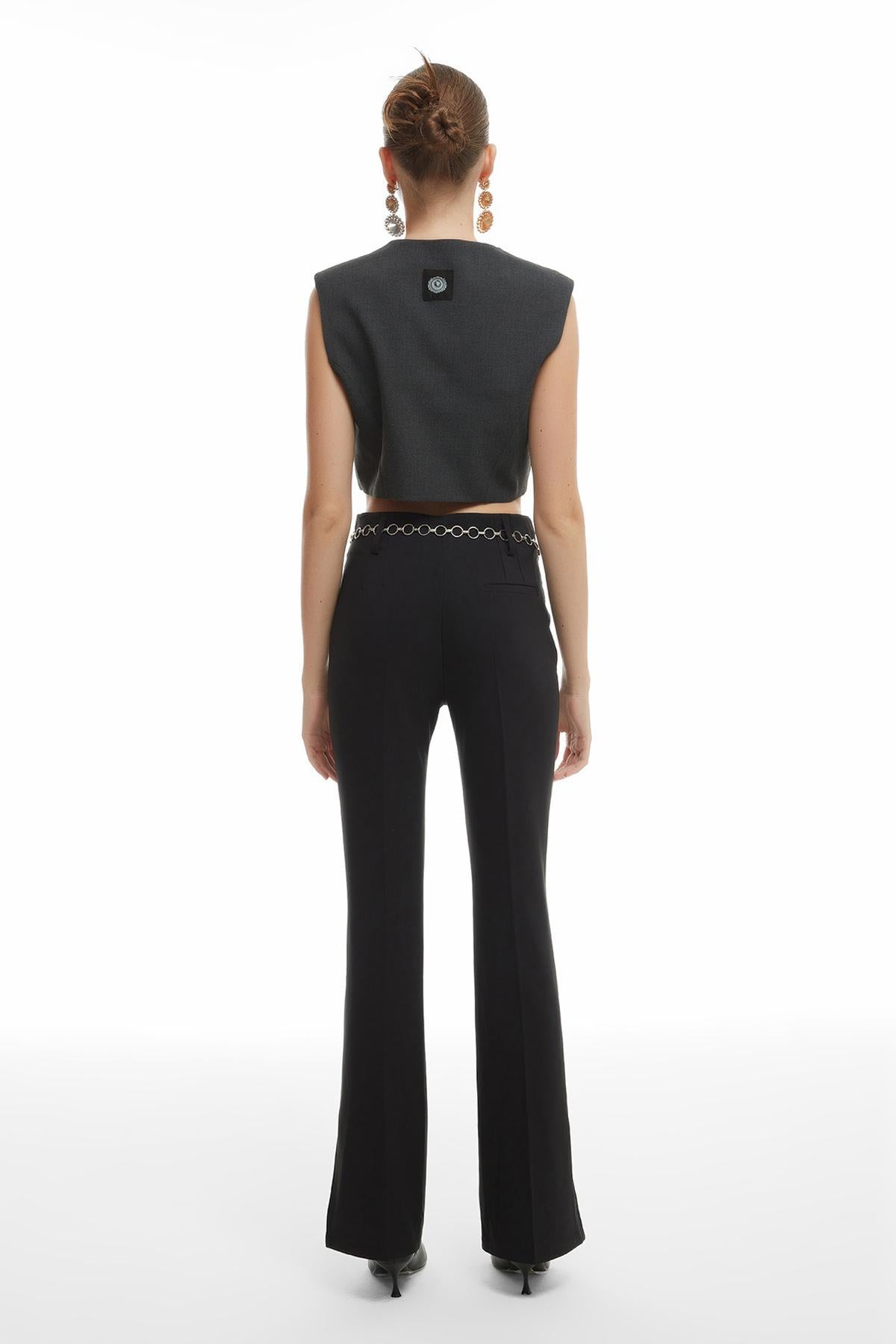 Waist Belt High Waist Trousers Black