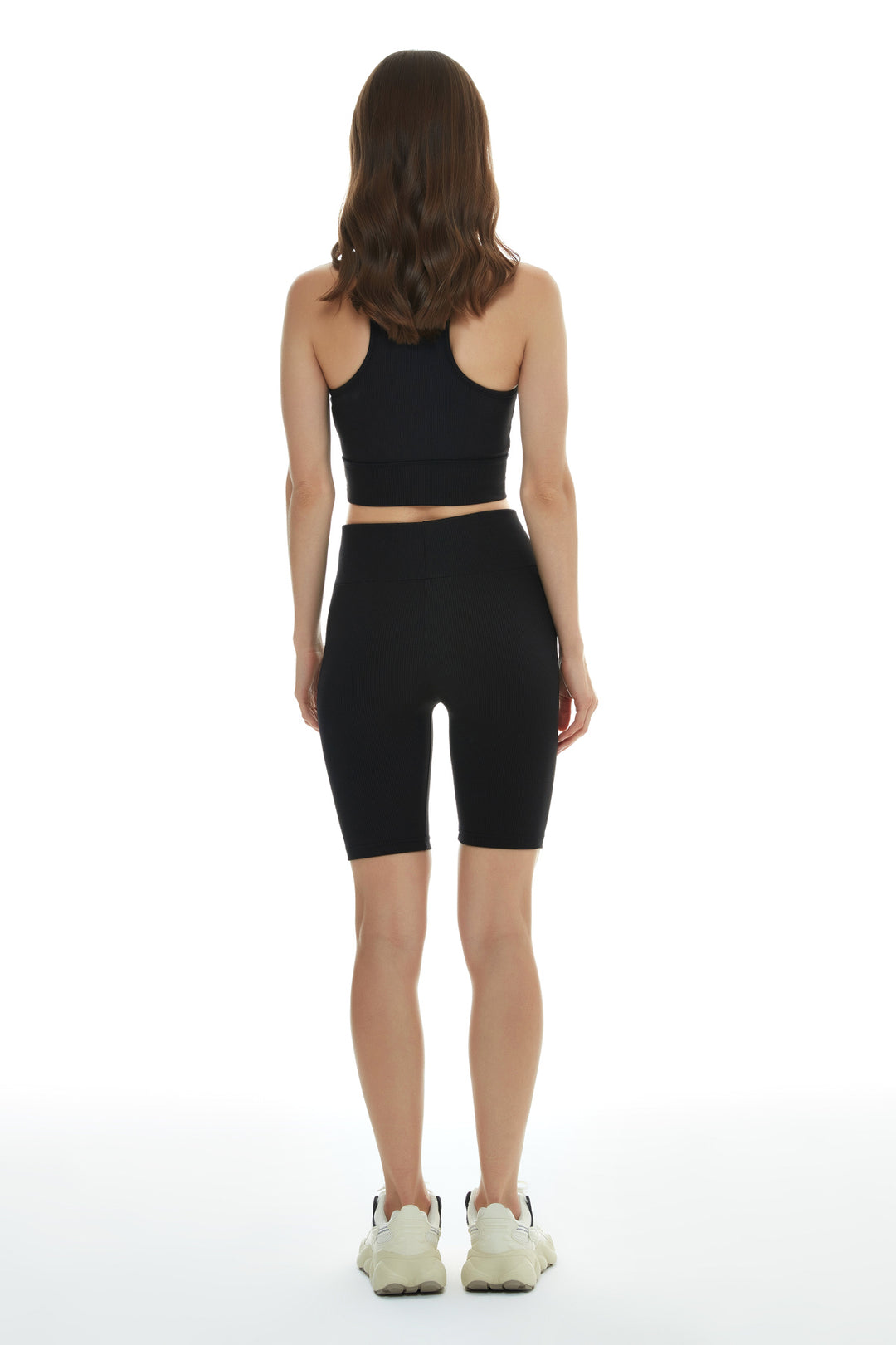 Ribbed Biker Leggings Black