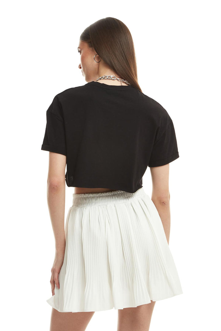 Pleated Short Mini Skirt Ecru