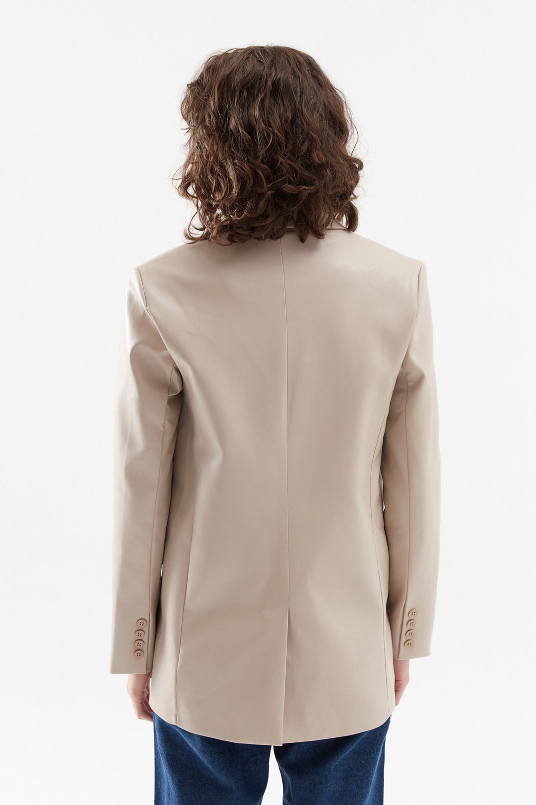 Blazer Leather Jacket Stone