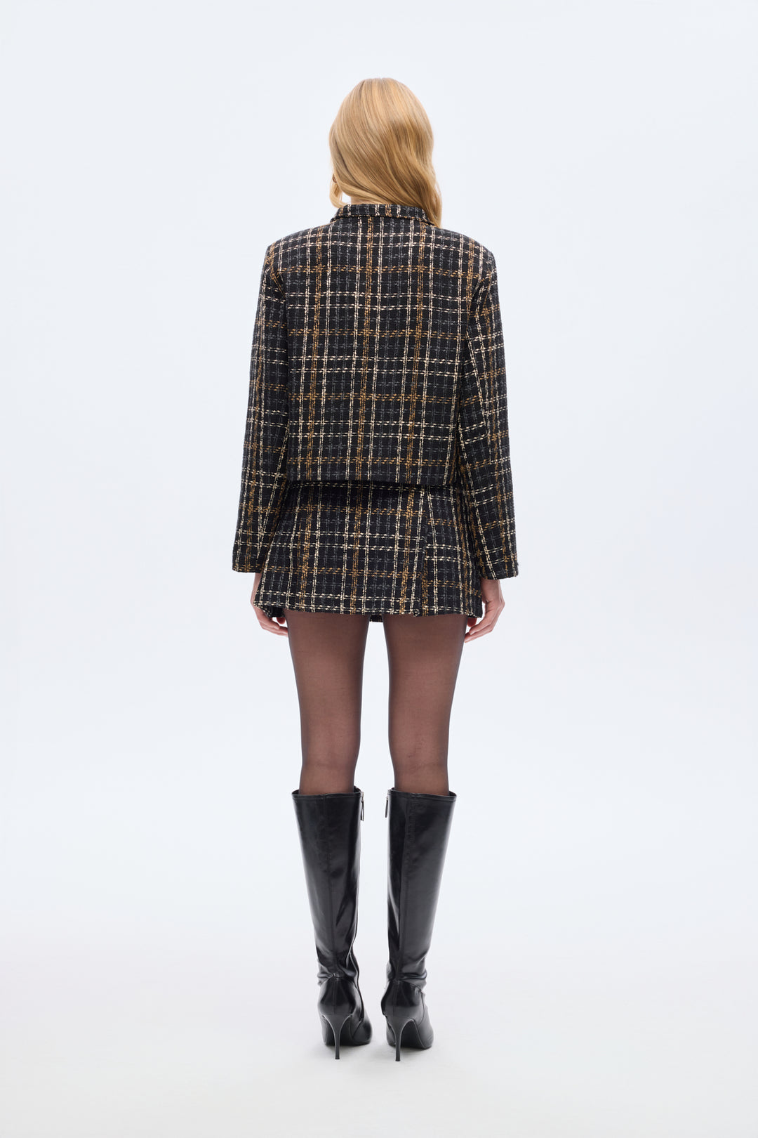 Çift Cepli Düğmeli Tüvit Ceket Siyah