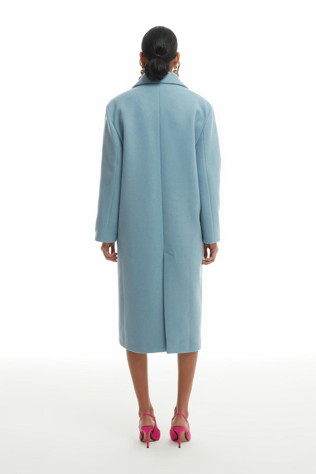 Buttoned Long Coat Blue