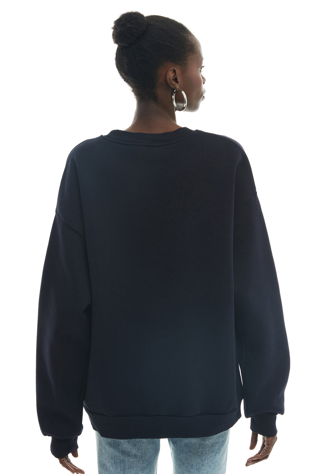 Paris Letter Oversize Sweatshirt Navy