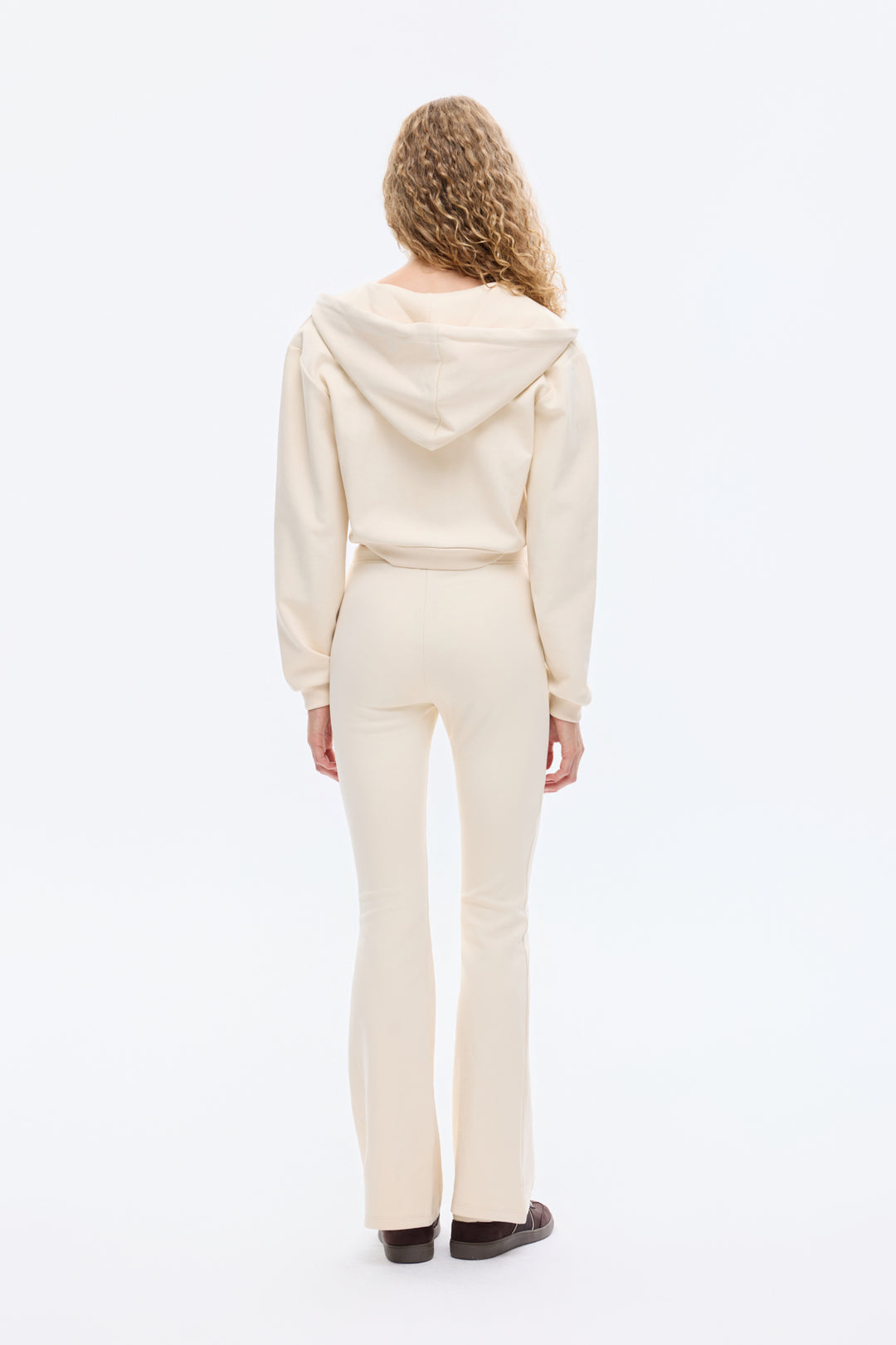 Kapüşonlu Fermuarlı Basic Sweatshirt Bej