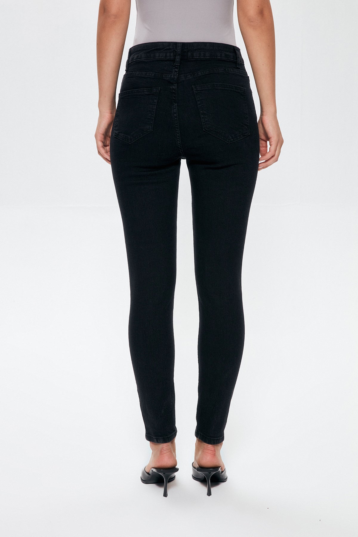 High Waist Skinny Jeans Black