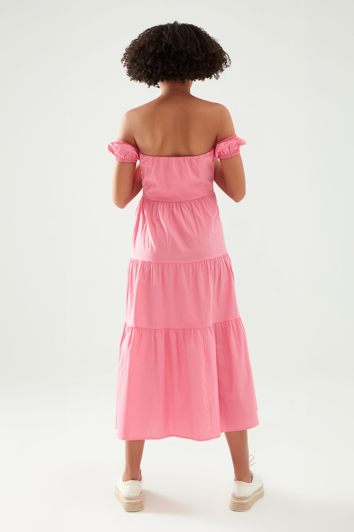 Off Shoulder Dress Candy Pink