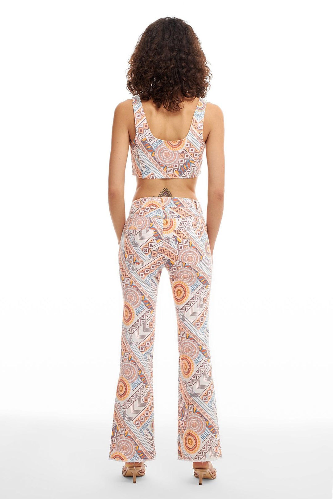 Colorful Patterned Trousers Natural