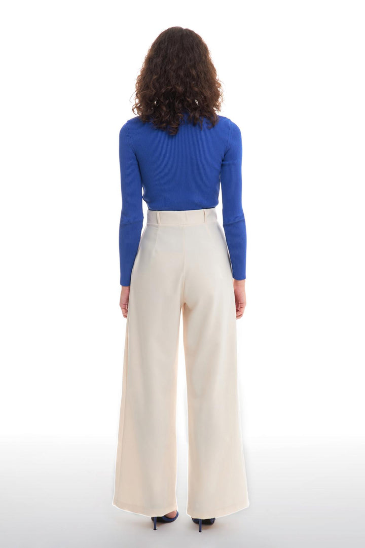High Waist Wide Leg Trousers Bone