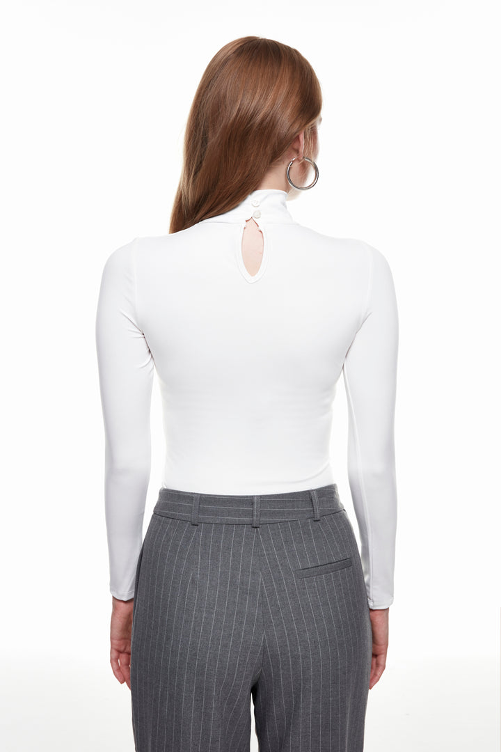 Turtleneck Bodysuit Ecru
