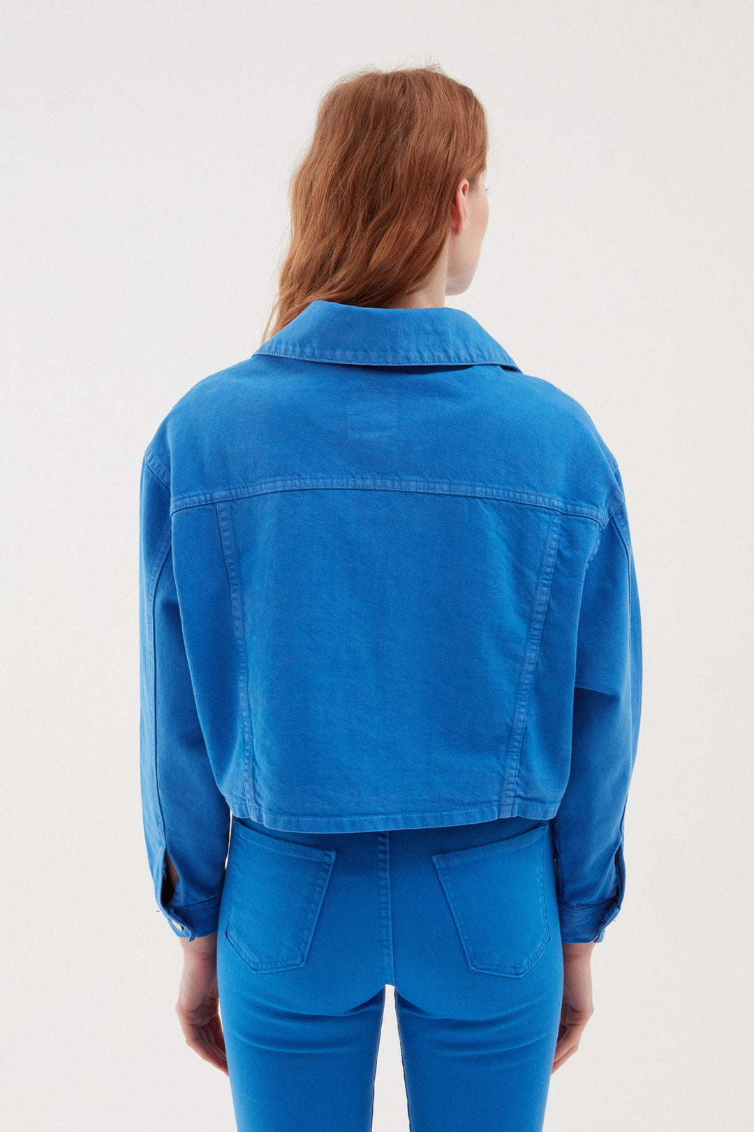 Crop Denim Jacket Blue