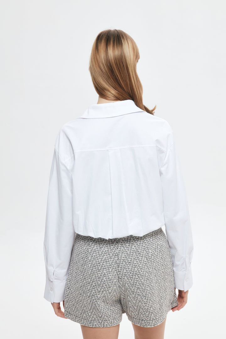 White Shirt with Underwire Waist Detail