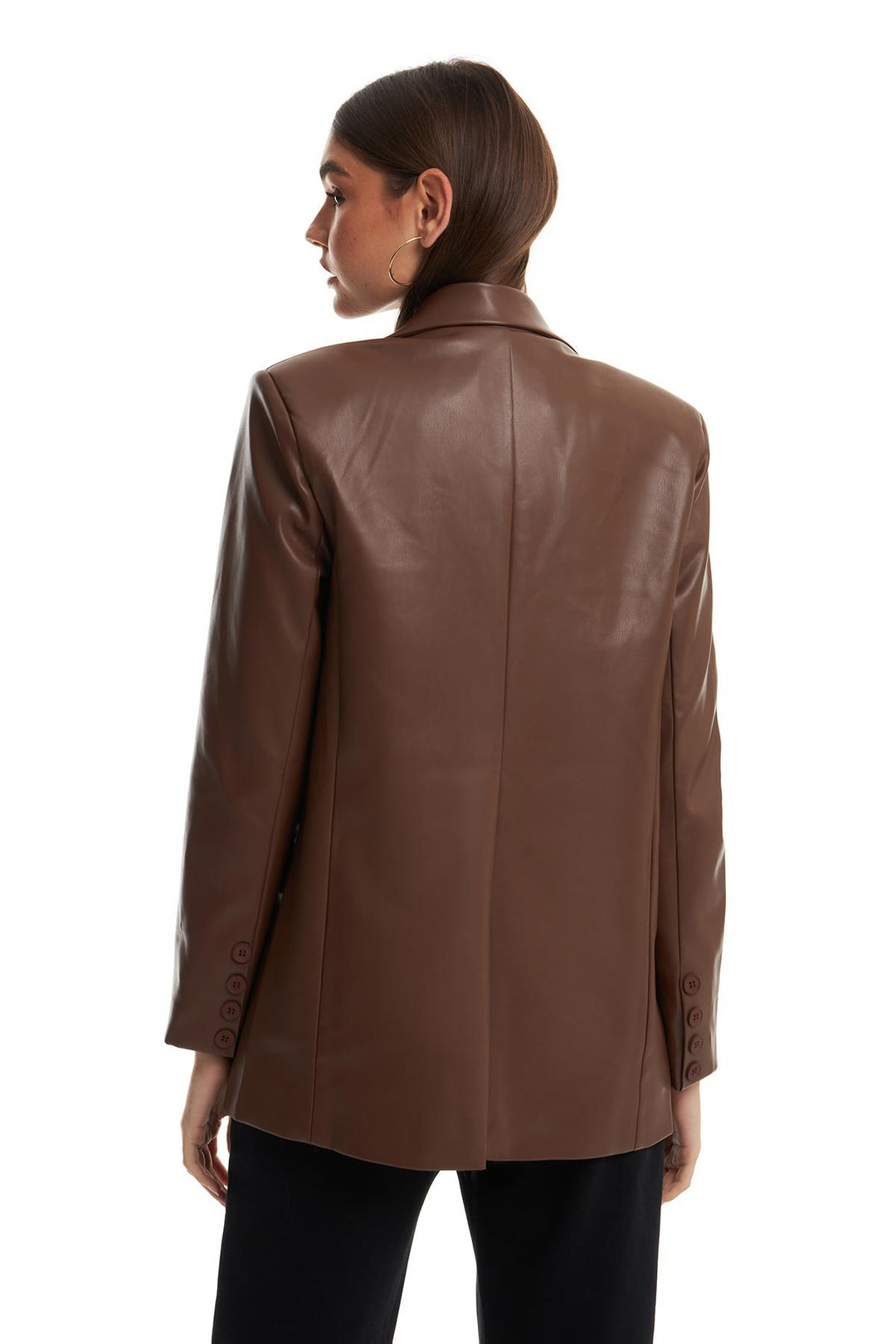 Blazer Deri Ceket Kahverengi