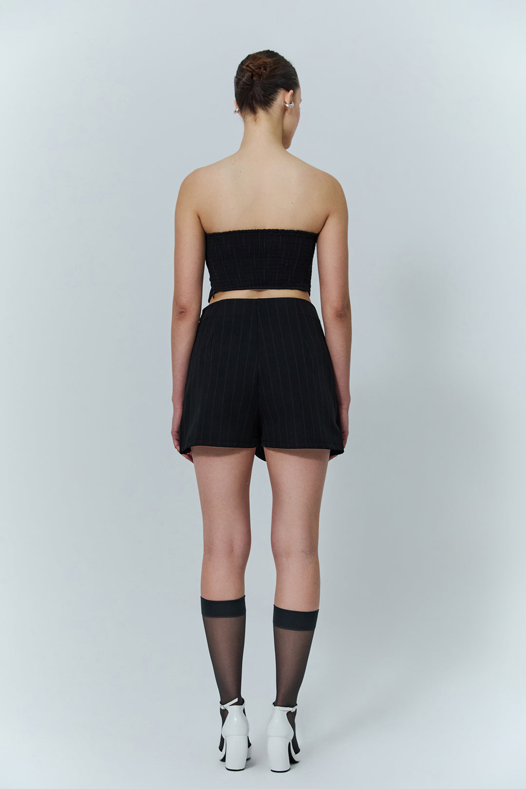 Yazı Baskılı Anvelop Şort Etek Siyah