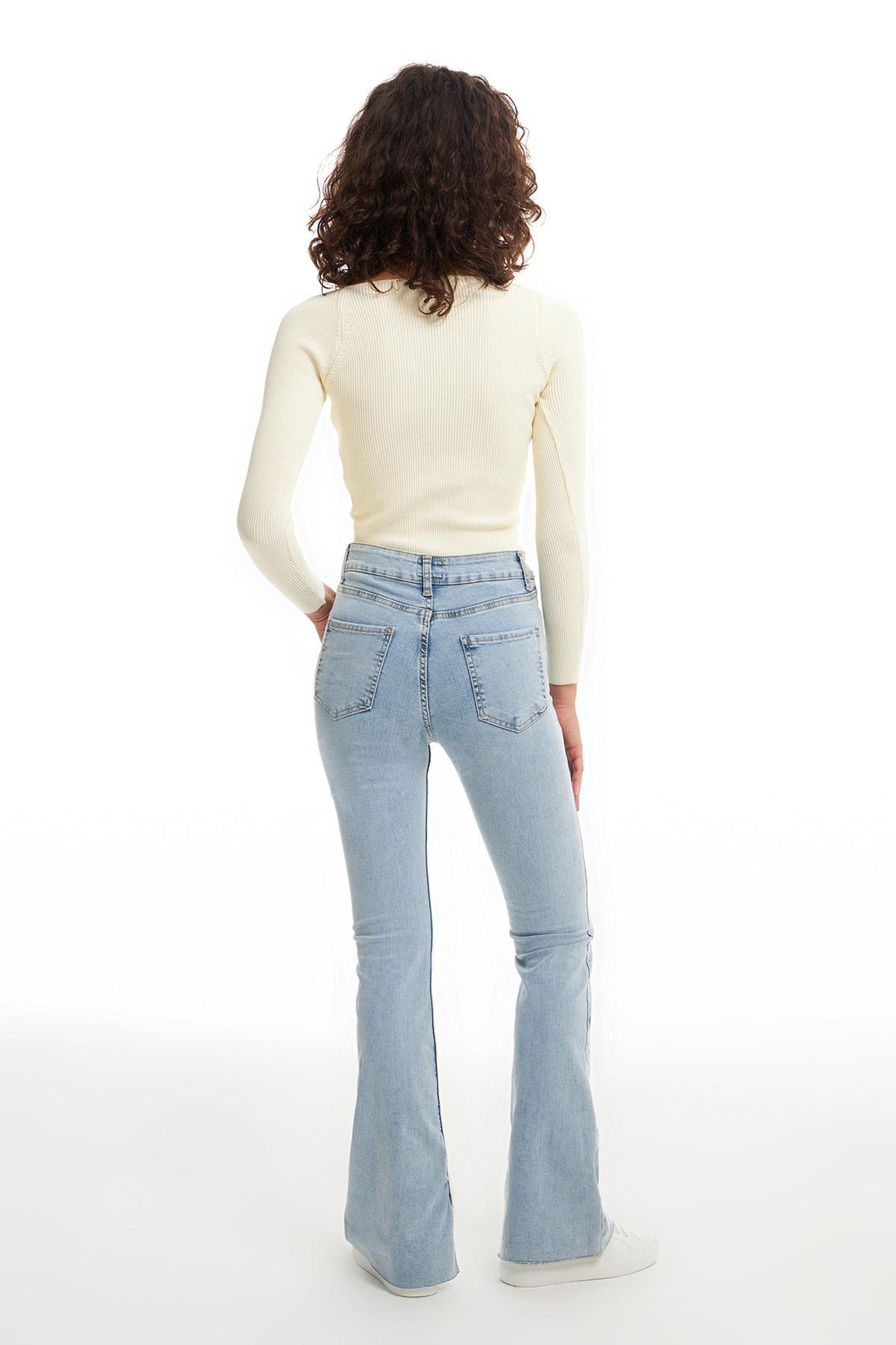 Spanish Leg Slit Jeans Light Blue
