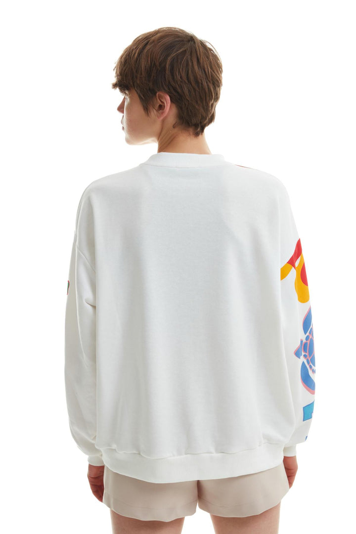 Color Printed Sweatshirt Ecru