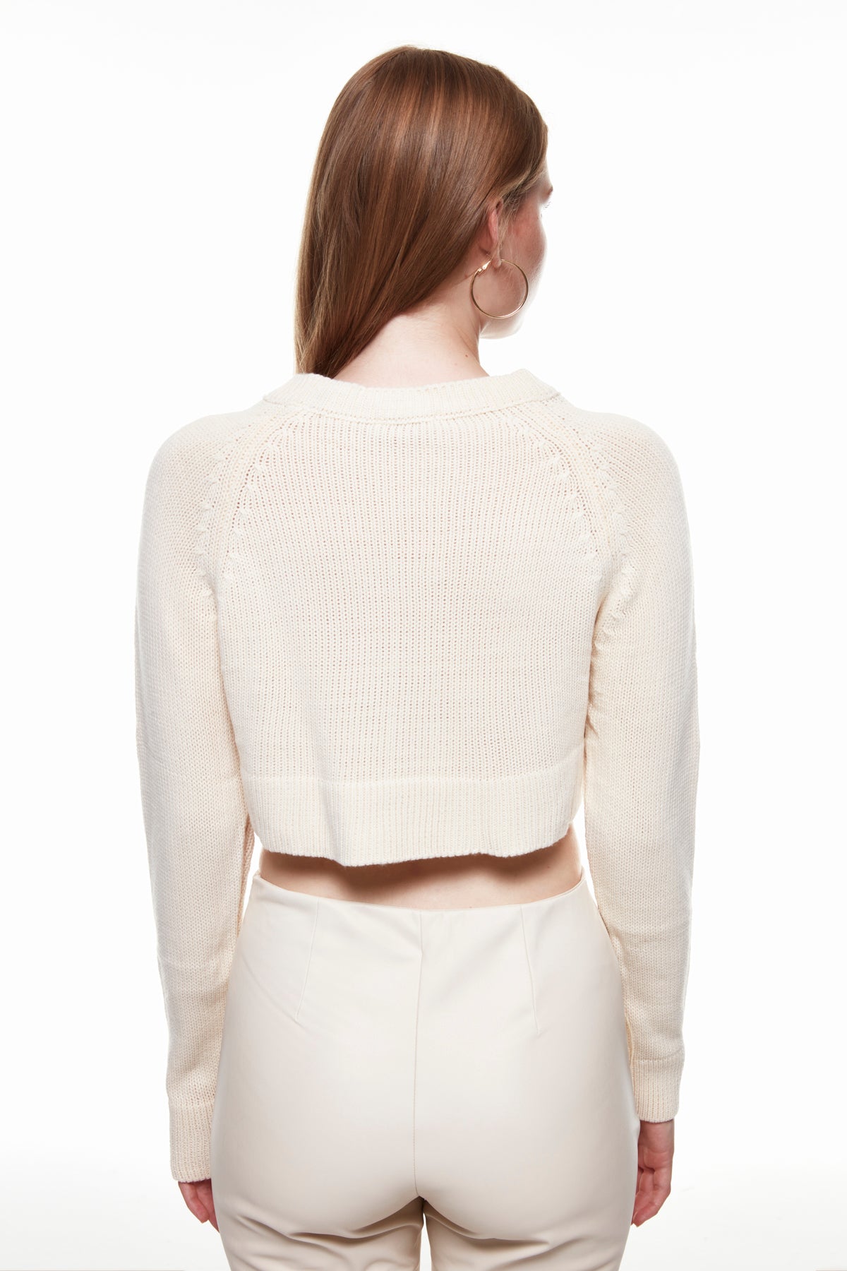 Crop Knitwear Sweater Cream