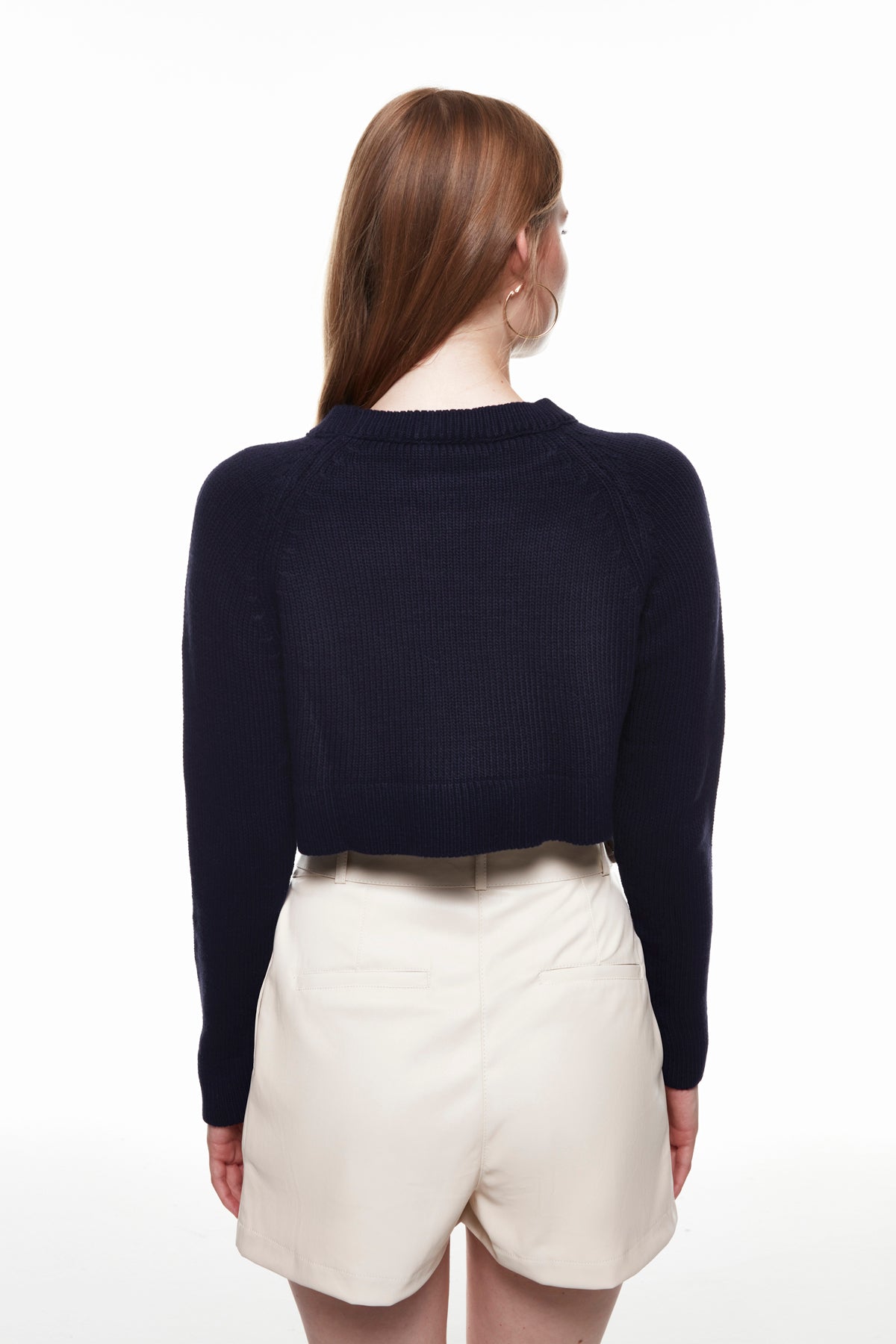 Crop Knitwear Sweater Navy