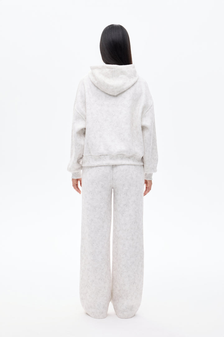 Kapüşonlu Yıkama Efektli Oversize Sweatshirt Ekru