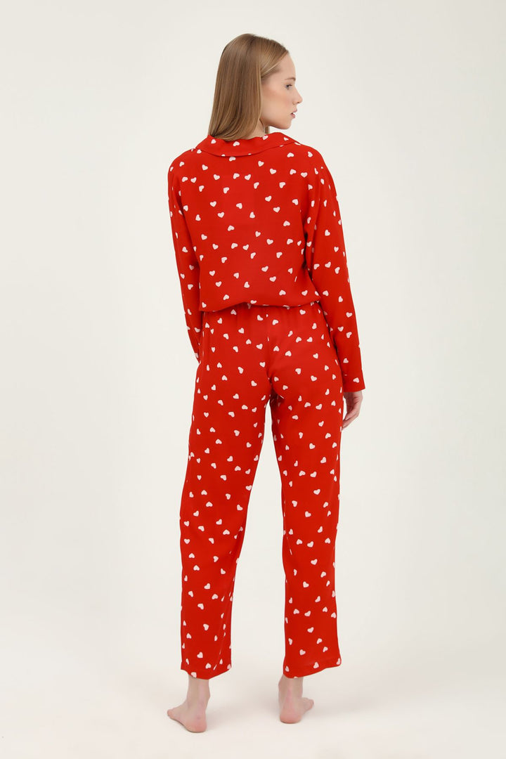 Kalpli Pijama Takımı Kırmızı