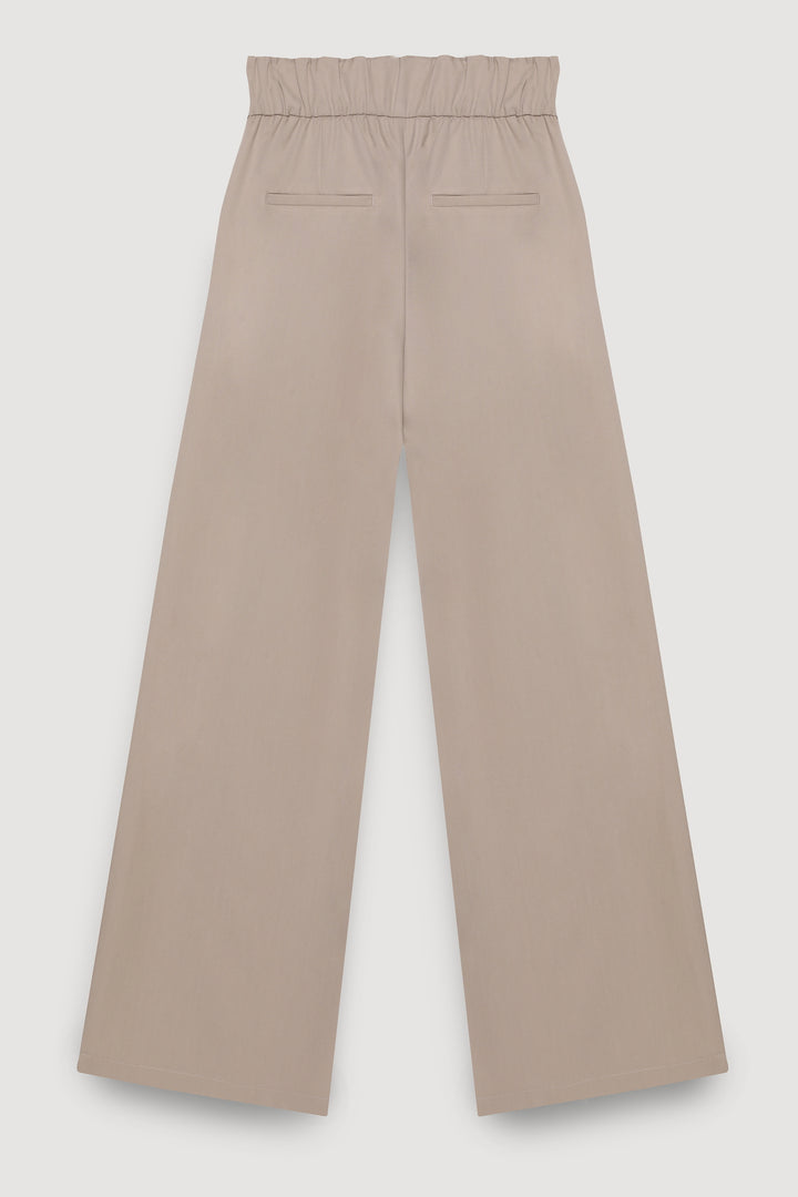 Beli Match Detaylı Bol Paça Pantolon Bej