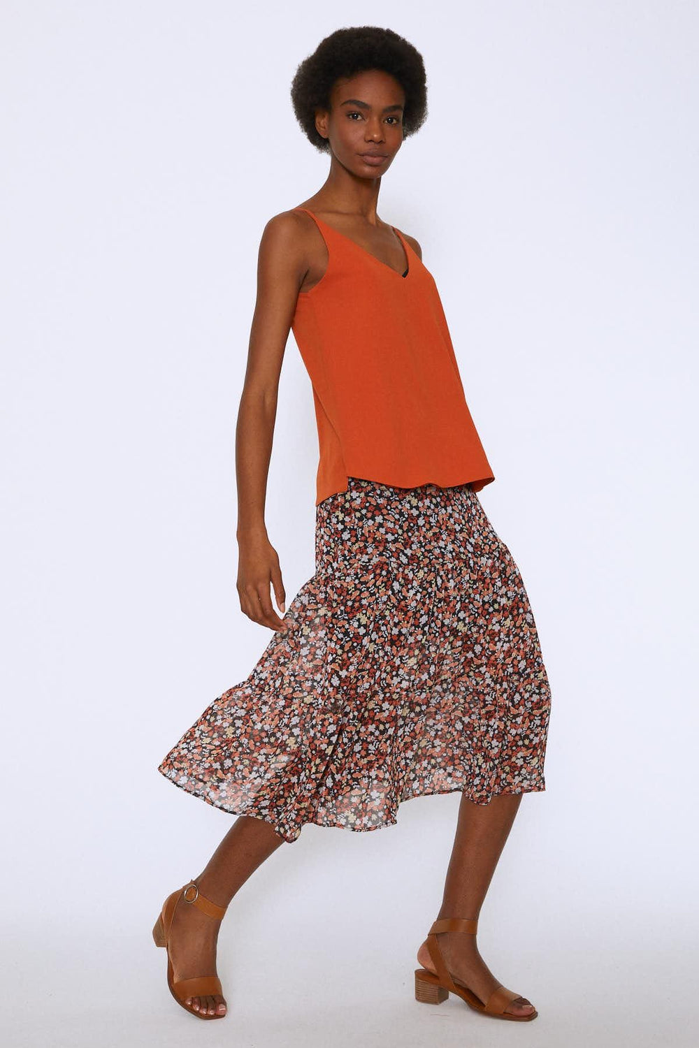 Rope Strap V-Neck Blouse Tile