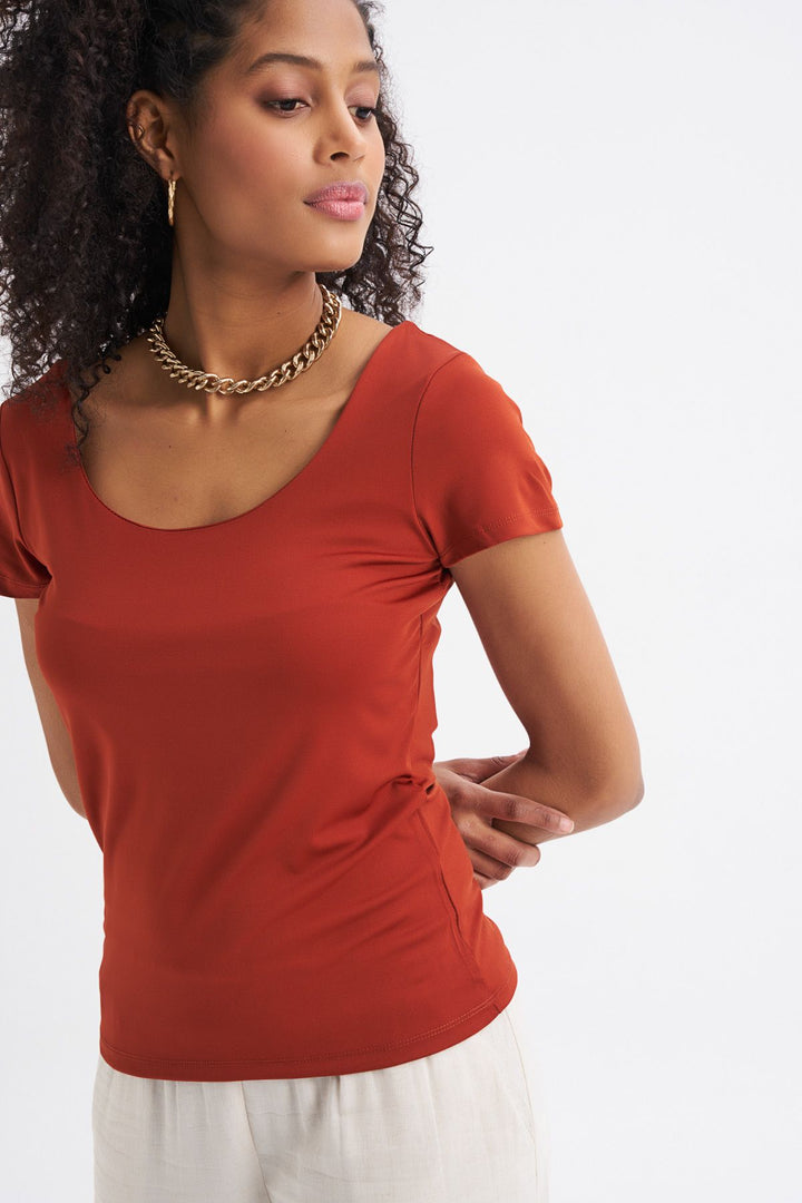 Short Sleeve Basic Blouse Tile