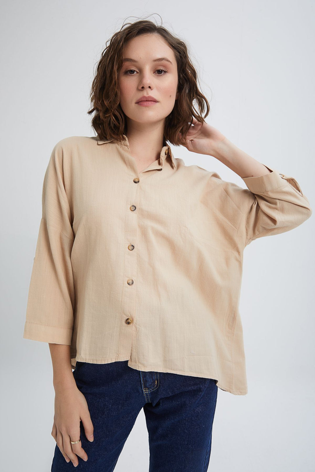 Trojan Sleeve Shirt Beige