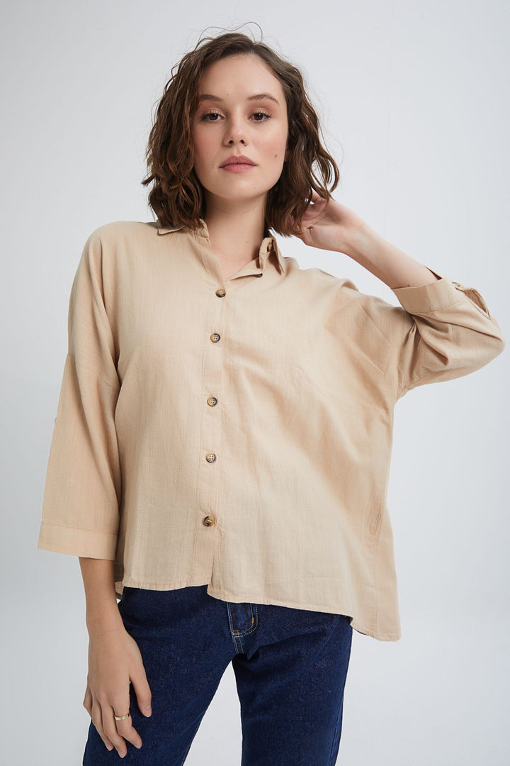 Trojan Sleeve Shirt Beige
