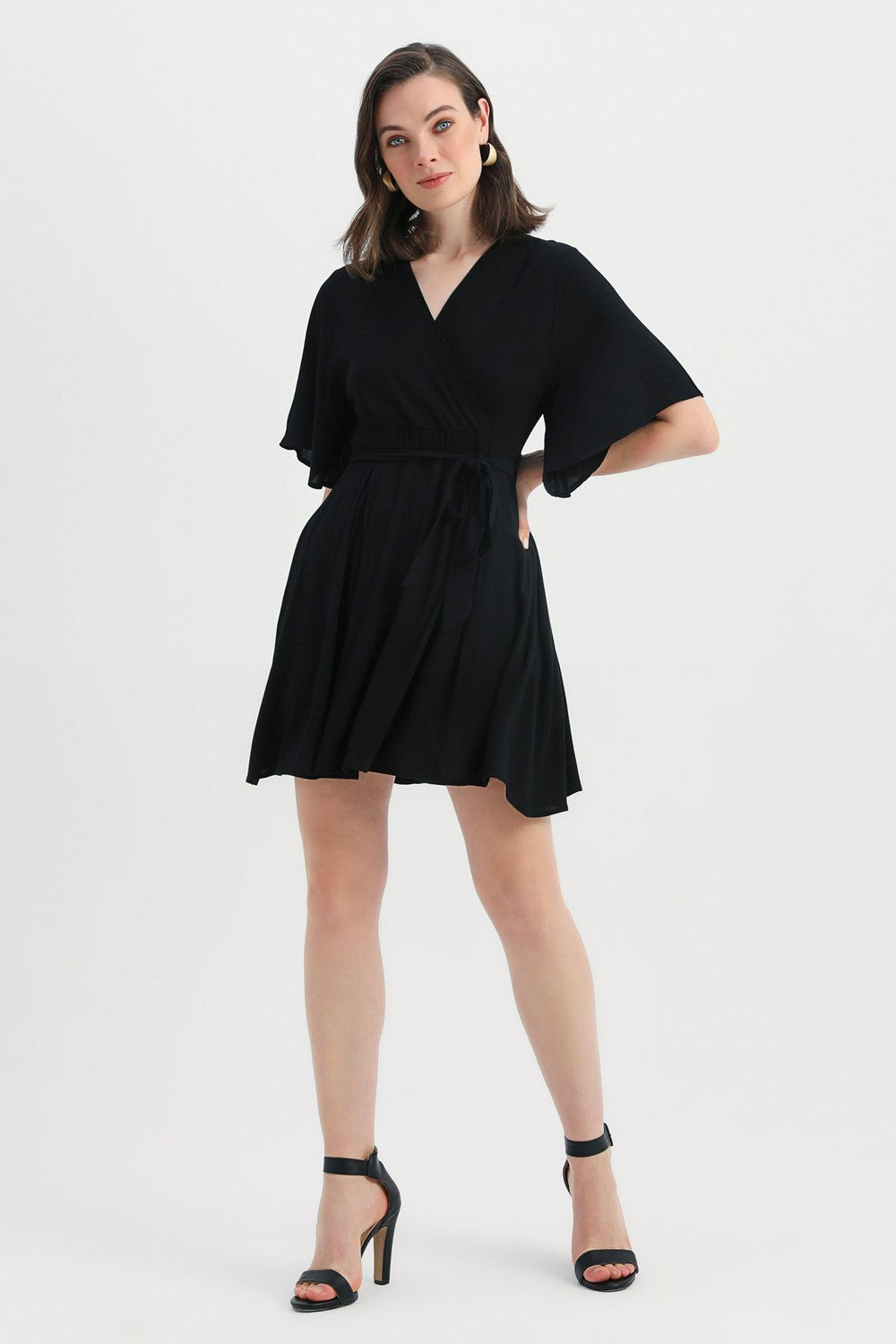 Tie Detailed Double Breasted Skirt Jumpsuit Black